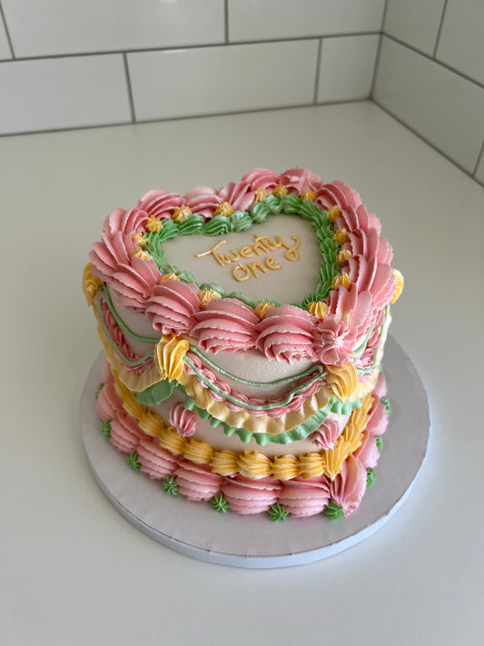 Deluxe vintage buttercream HEART